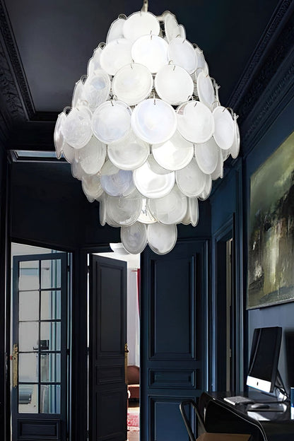 Wonderful Vintage Art White Discs Chandelier - view 4 | morylighting