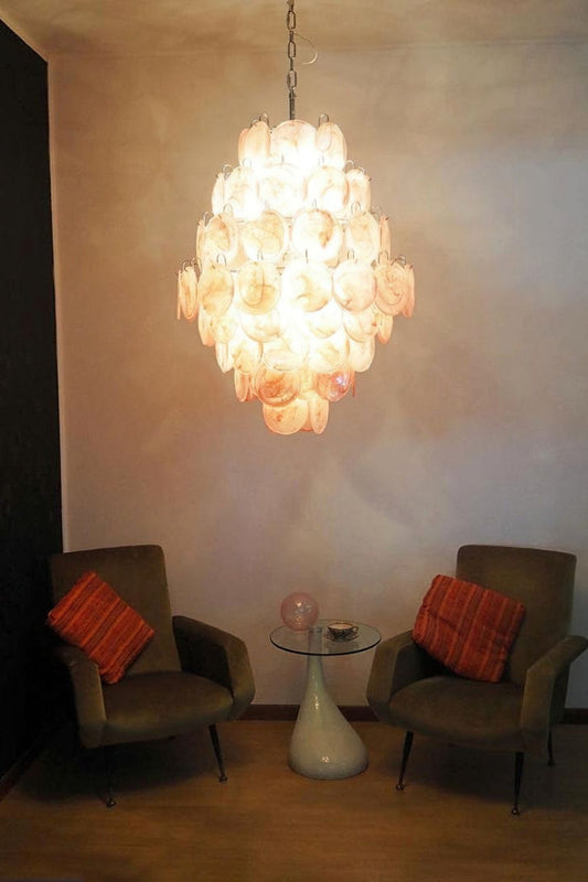 Wonderful Vintage Art White Discs Chandelier - view 2 | morylighting