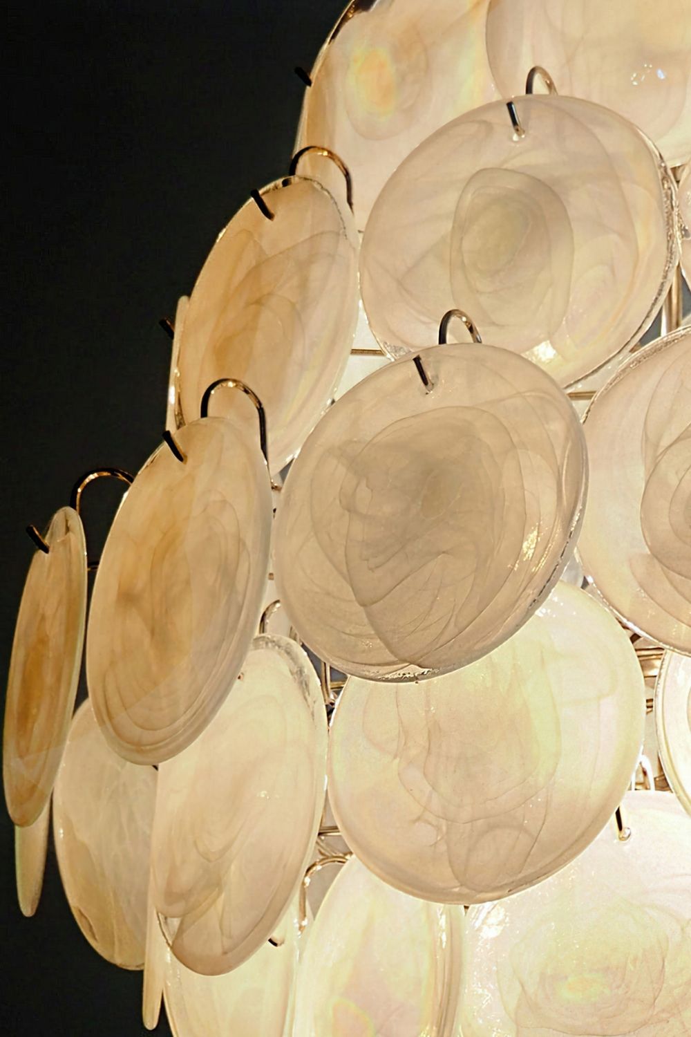 Wonderful Vintage Art White Discs Chandelier - view 21 | morylighting