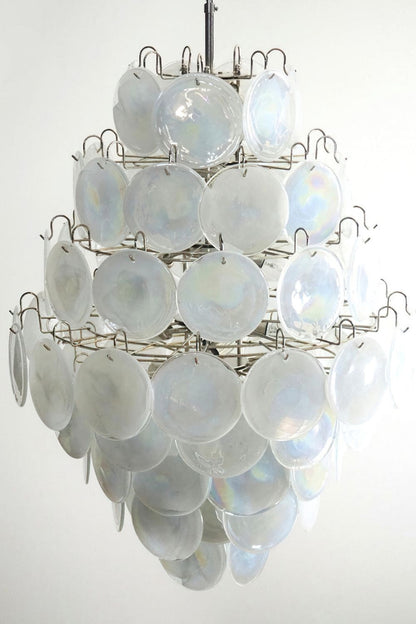 Wonderful Vintage Art White Discs Chandelier - view 13 | morylighting