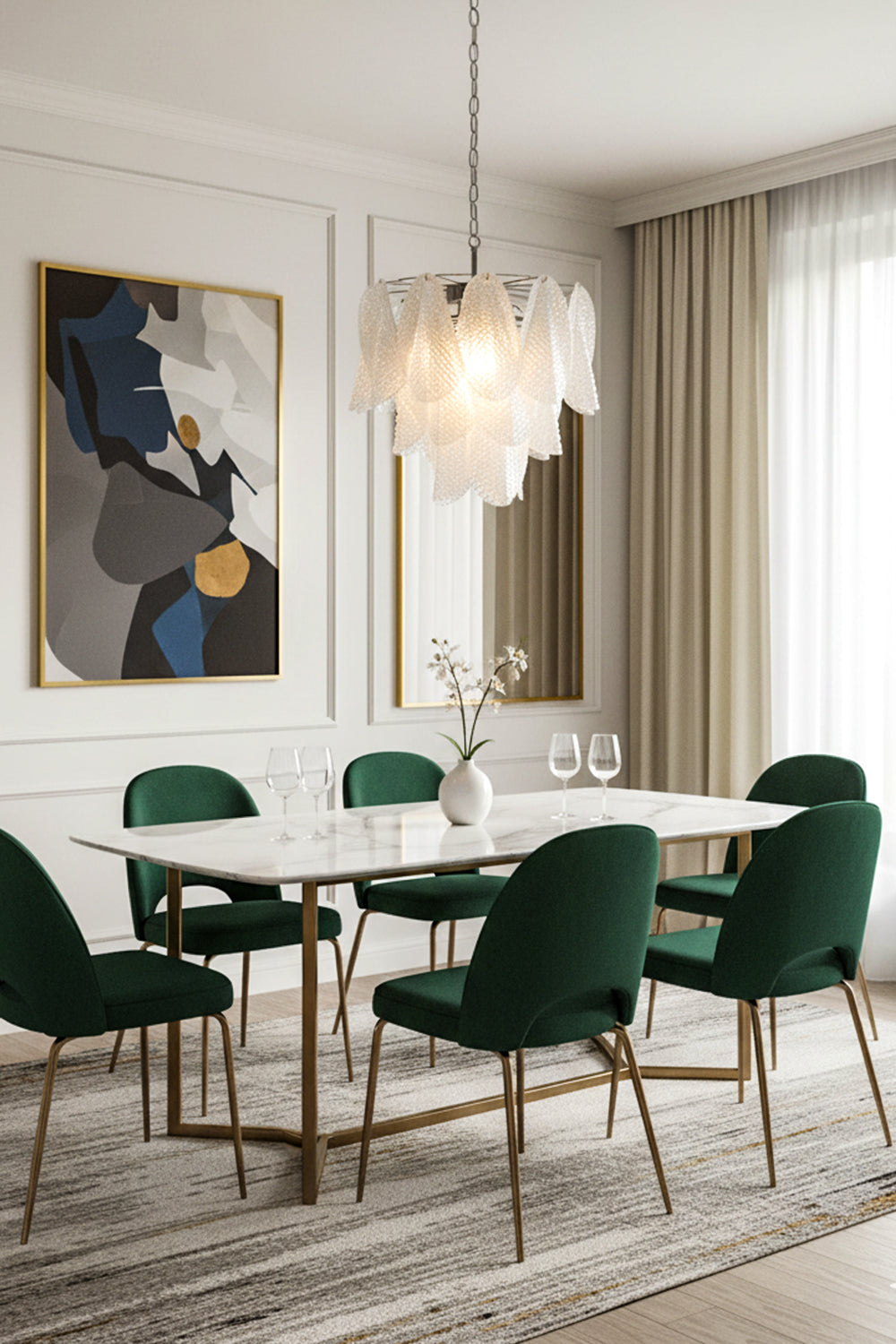 Art Glass Leaf Chandelier - view 5 | morylighting