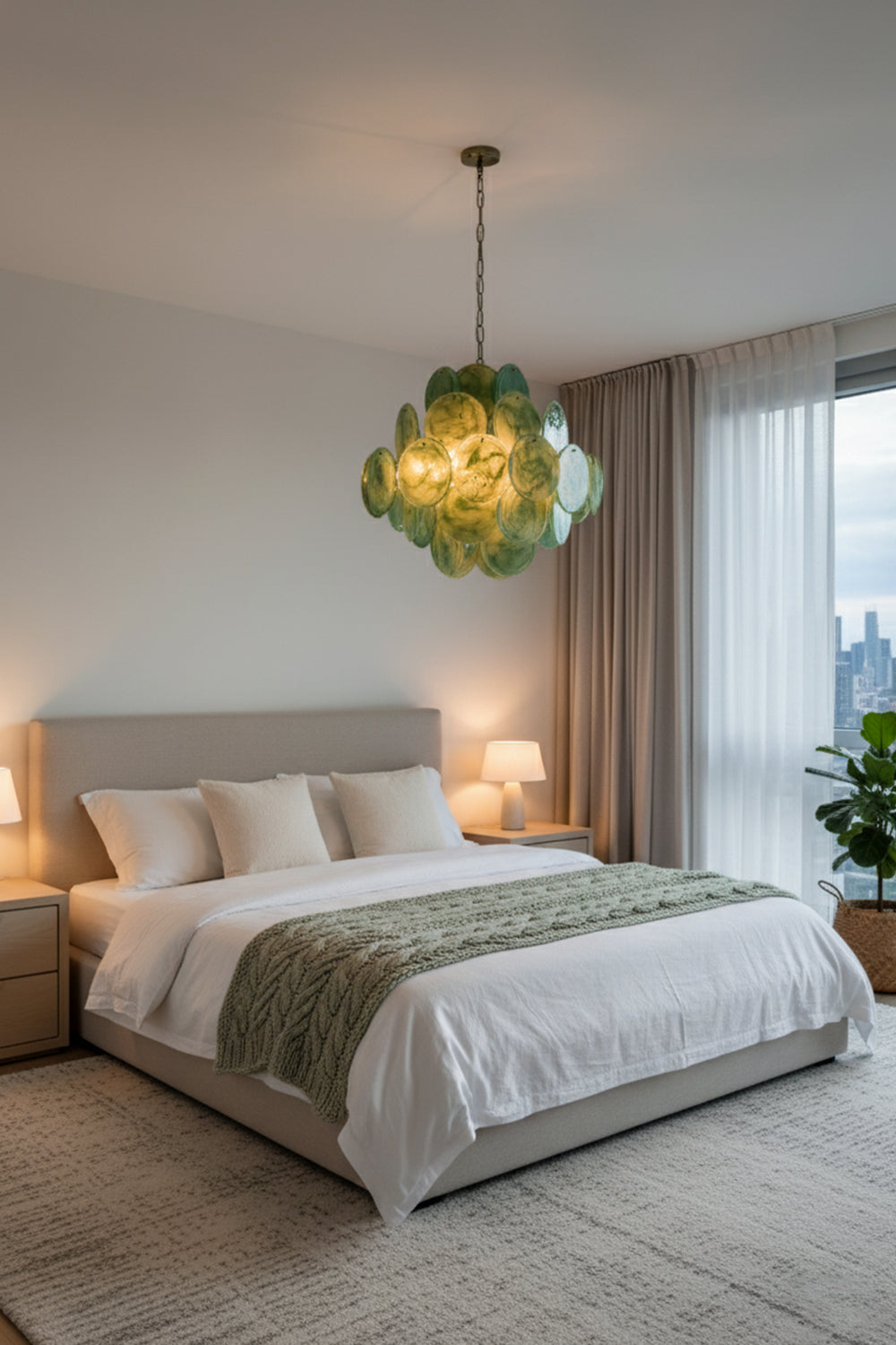 Art Green Disks Chandelier - view 9 | morylighting