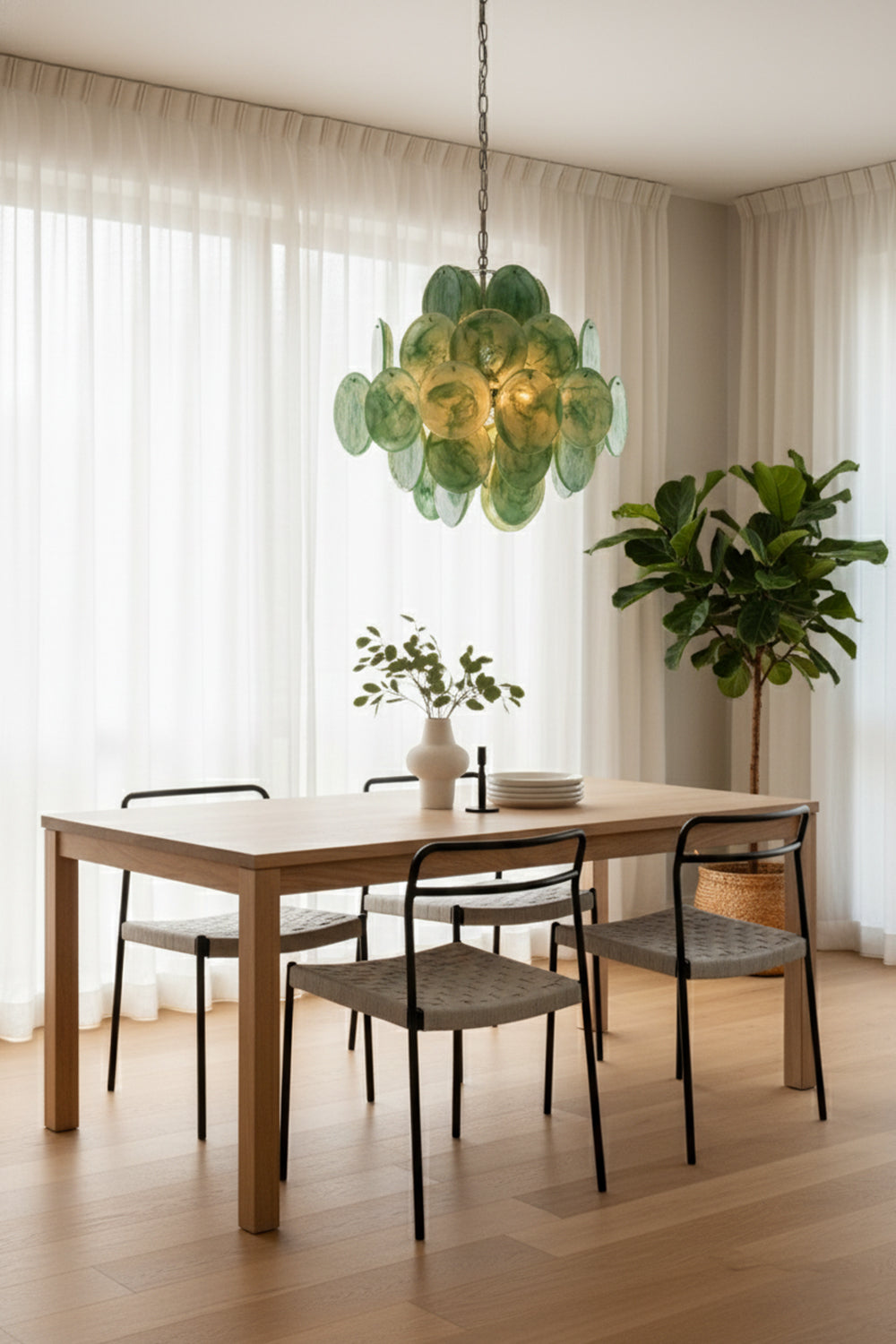 Art Green Disks Chandelier - view 4 | morylighting