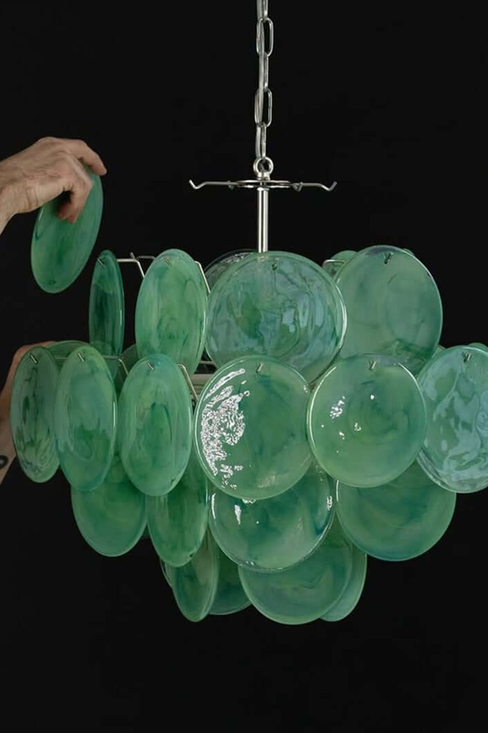 Art Green Disks Chandelier - view 12 | morylighting