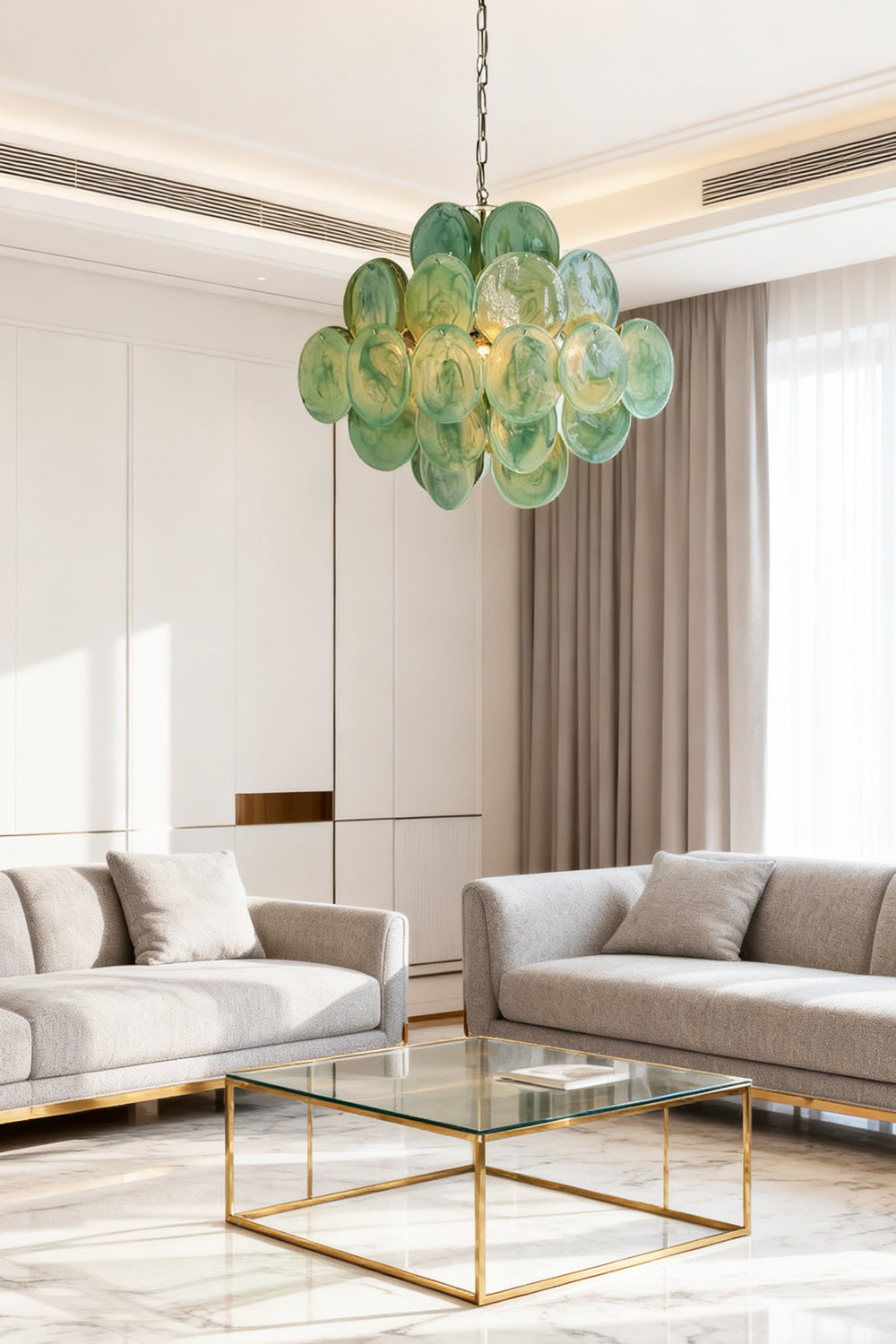 Art Green Disks Chandelier - view 6 | morylighting