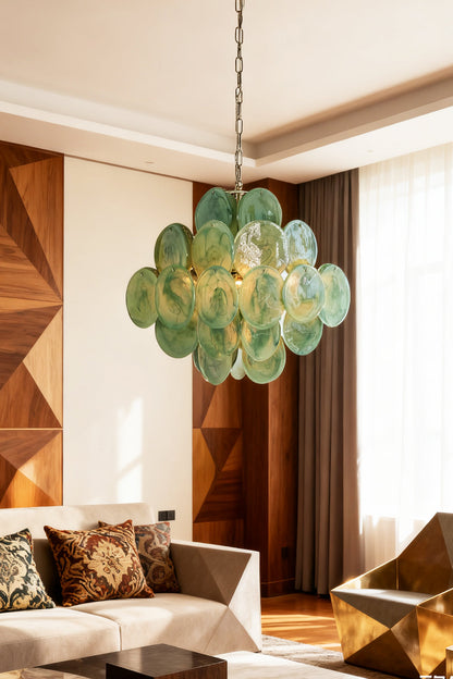 Art Green Disks Chandelier - view 7 | morylighting
