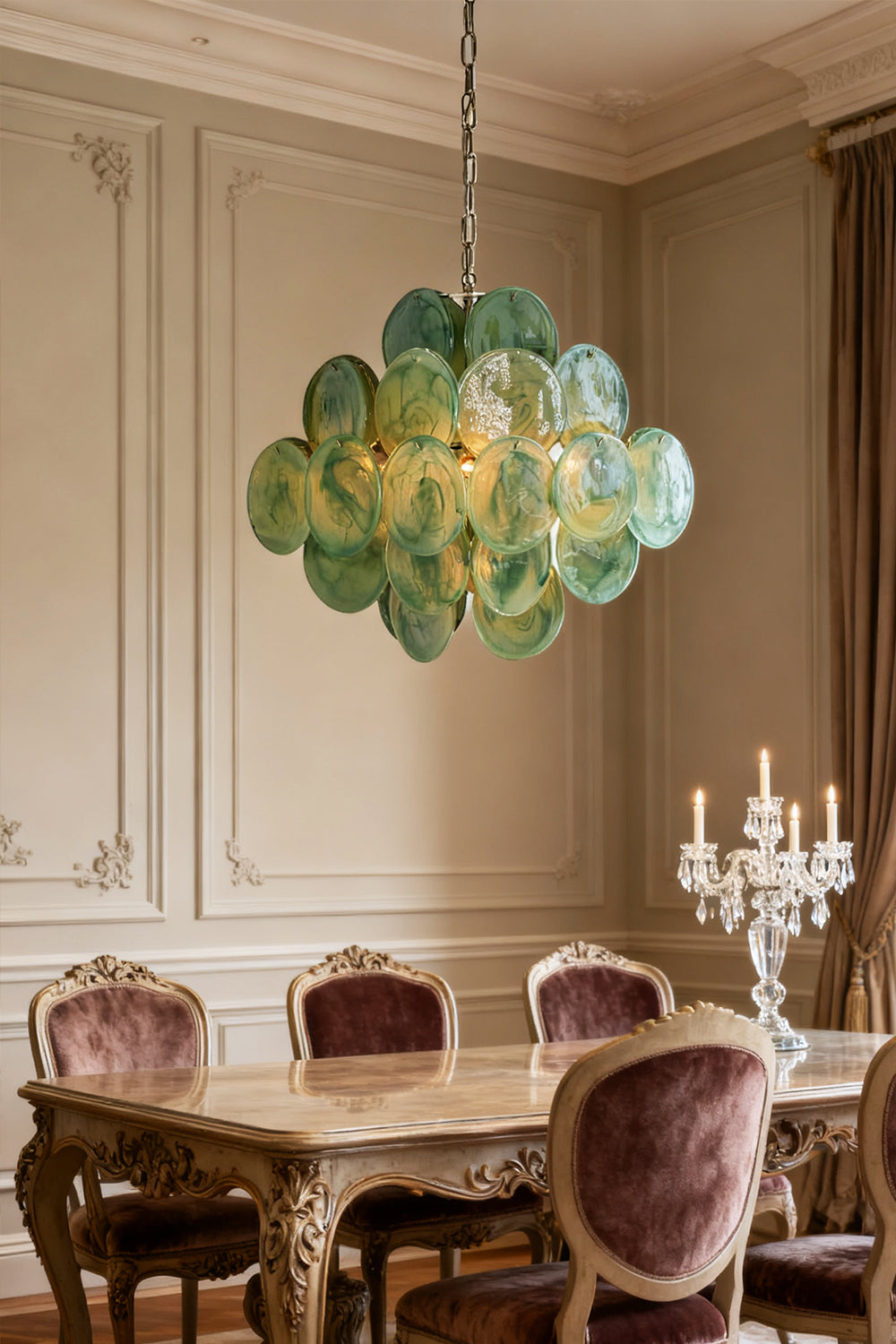 Art Green Disks Chandelier - view 5 | morylighting