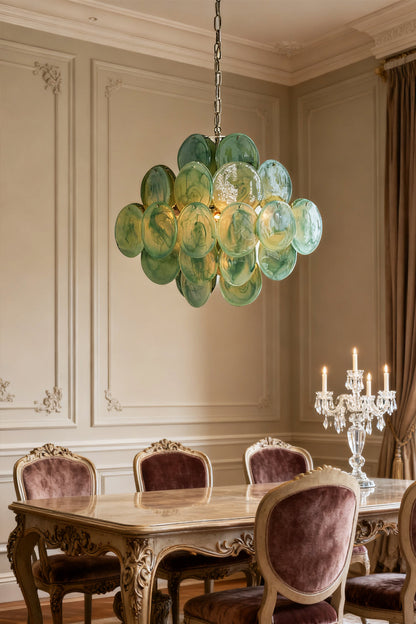 Art Green Disks Chandelier - view 5 | morylighting