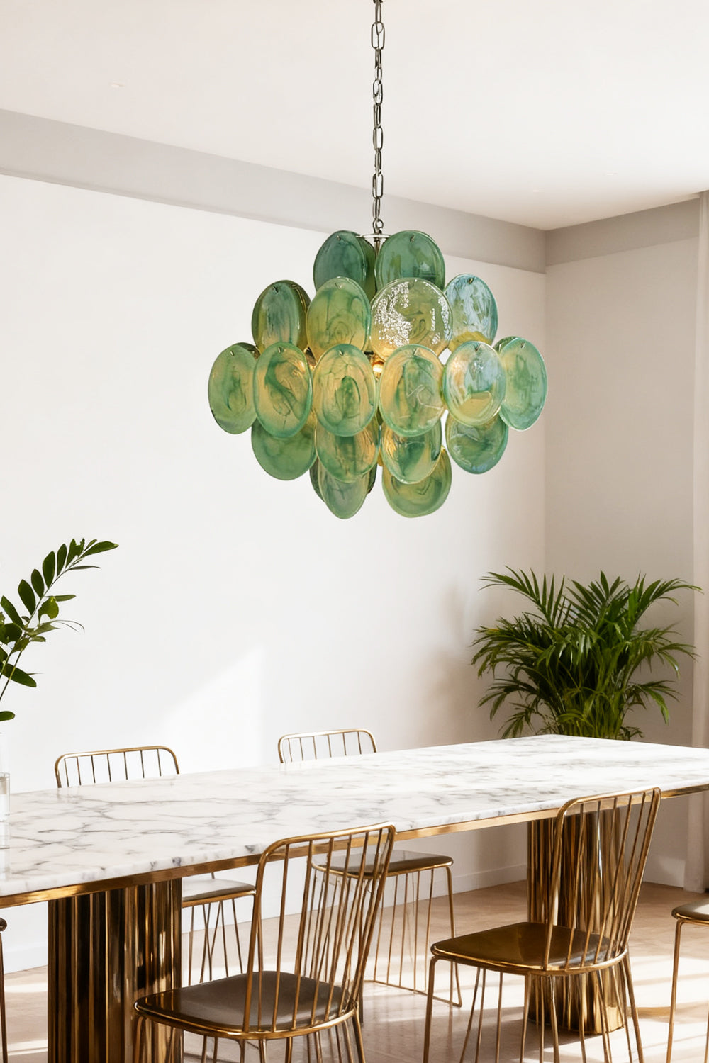 Art Green Disks Chandelier - view 2 | morylighting