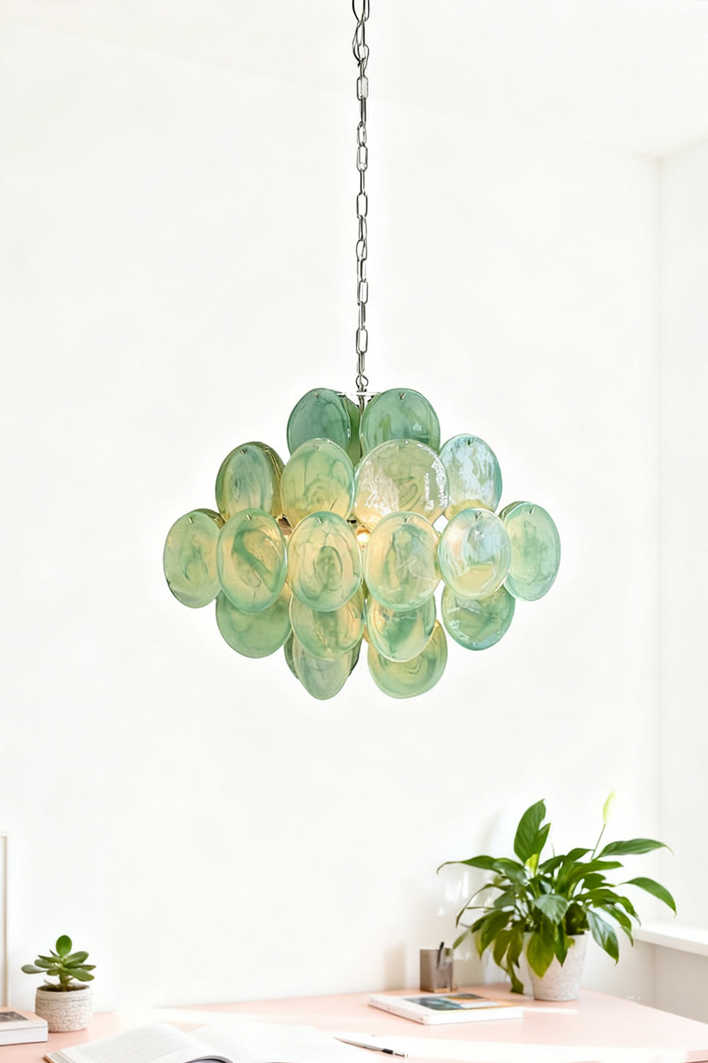 Art Green Disks Chandelier - view 11 | morylighting