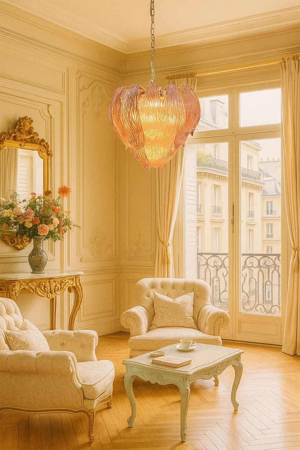Art Petal Glass Chandelier - view 5 | morylighting