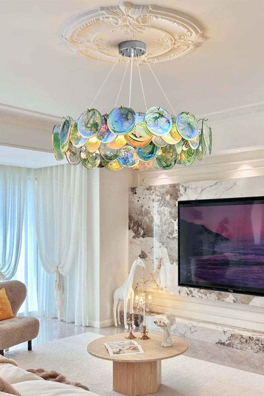 Art Rainbow Discs Chandelier - view 2 | morylighting