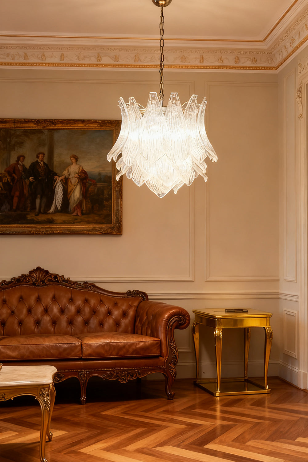 Art Ripple Leaf Glass Chandelier - view 2 | morylighting