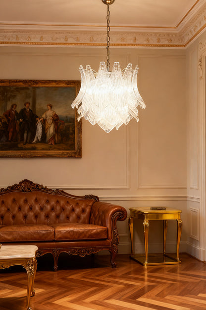 Art Ripple Leaf Glass Chandelier - view 2 | morylighting