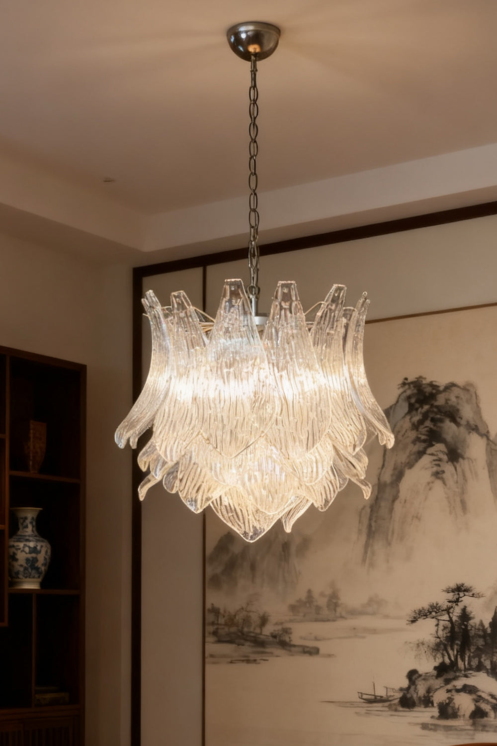 Art Ripple Leaf Glass Chandelier - view 6 | morylighting