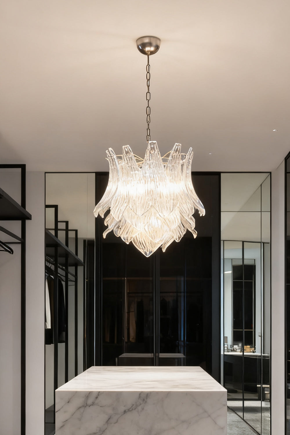 Art Ripple Leaf Glass Chandelier - view 7 | morylighting