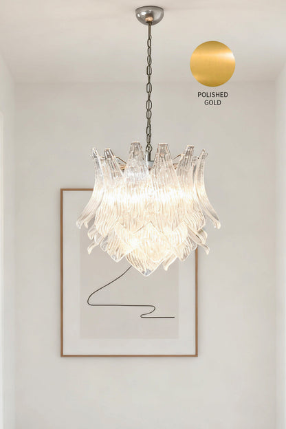Art Ripple Leaf Glass Chandelier - view 18 | morylighting