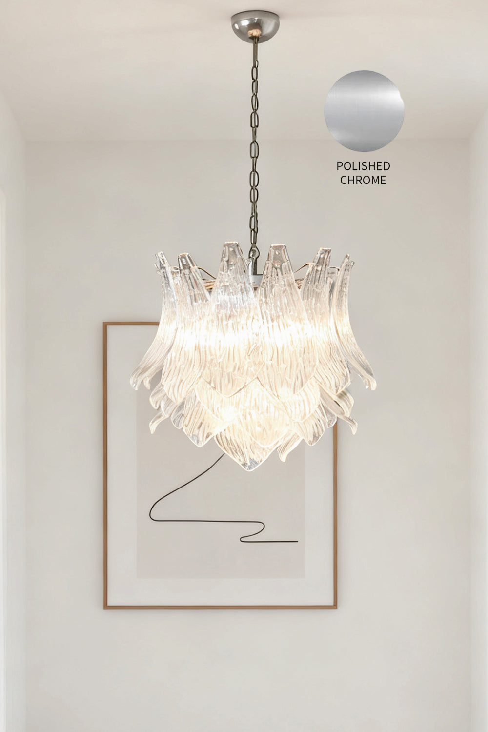 Art Ripple Leaf Glass Chandelier - view 19 | morylighting