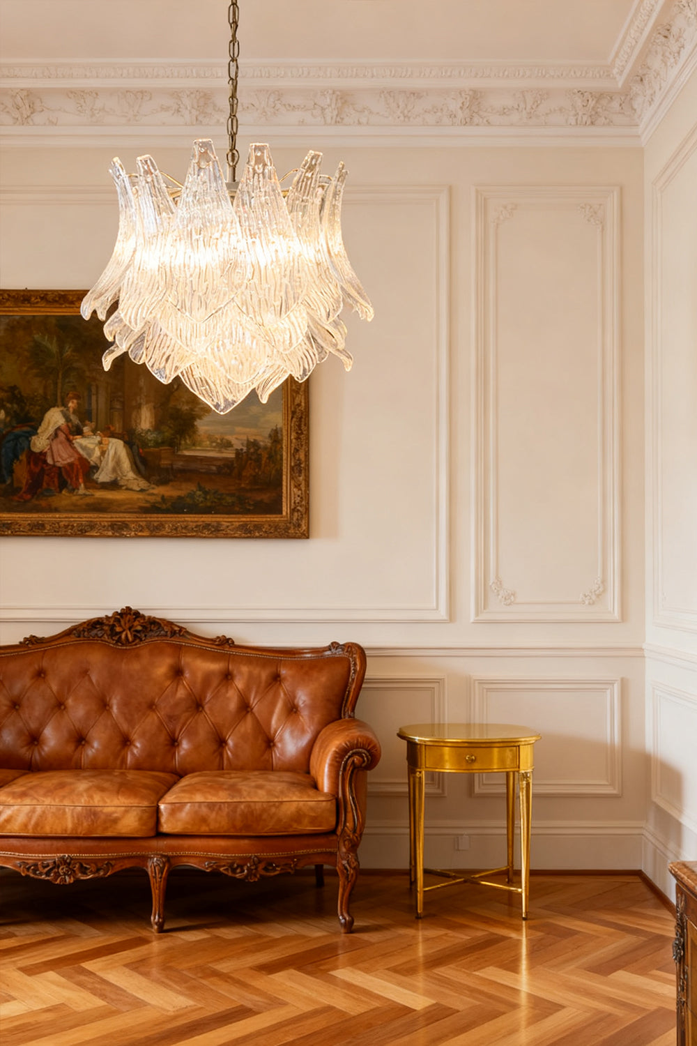 Art Ripple Leaf Glass Chandelier - view 4 | morylighting
