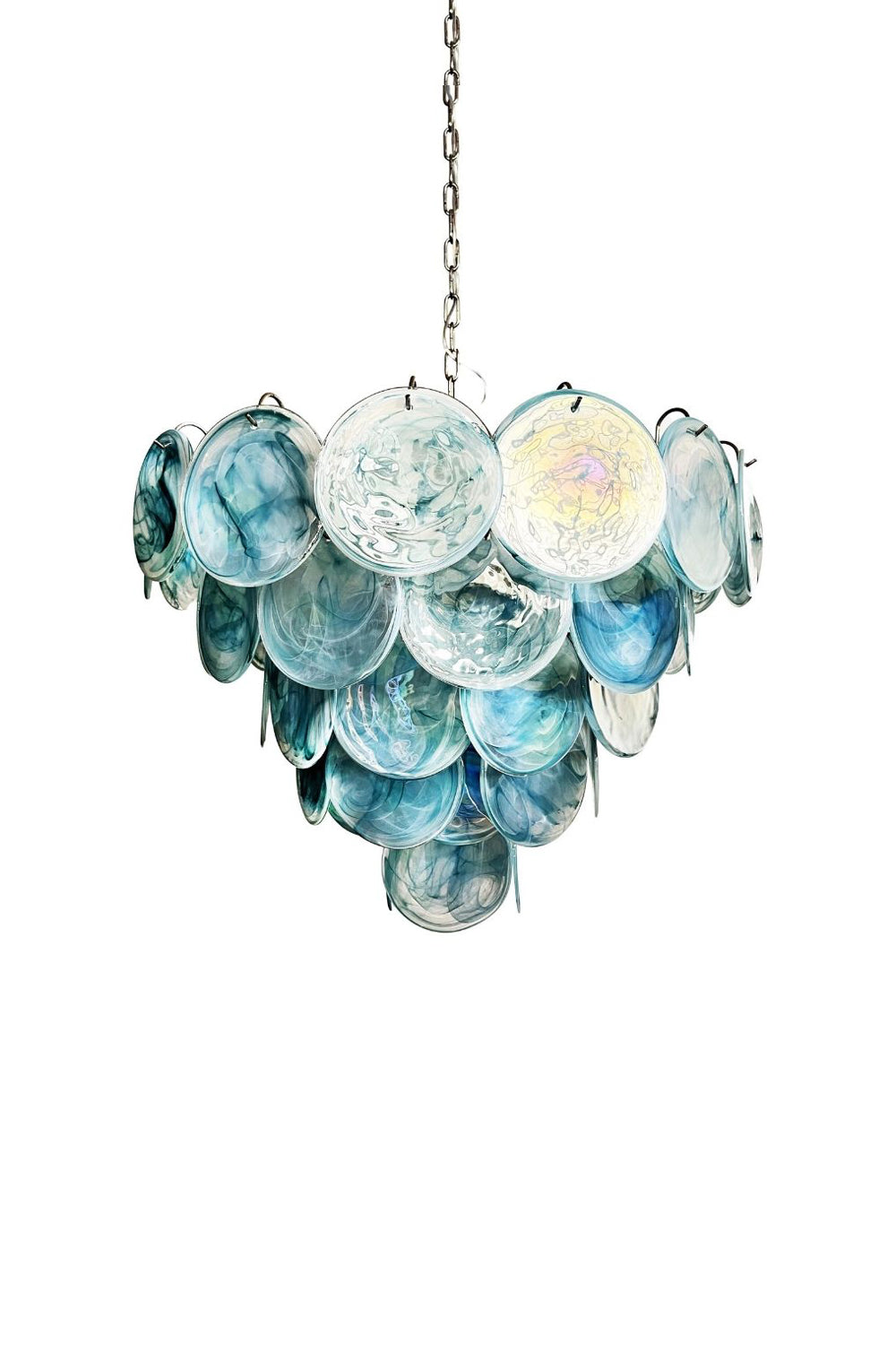 Blue Glass High Quality Art Iridescent Chandelier | morylighting