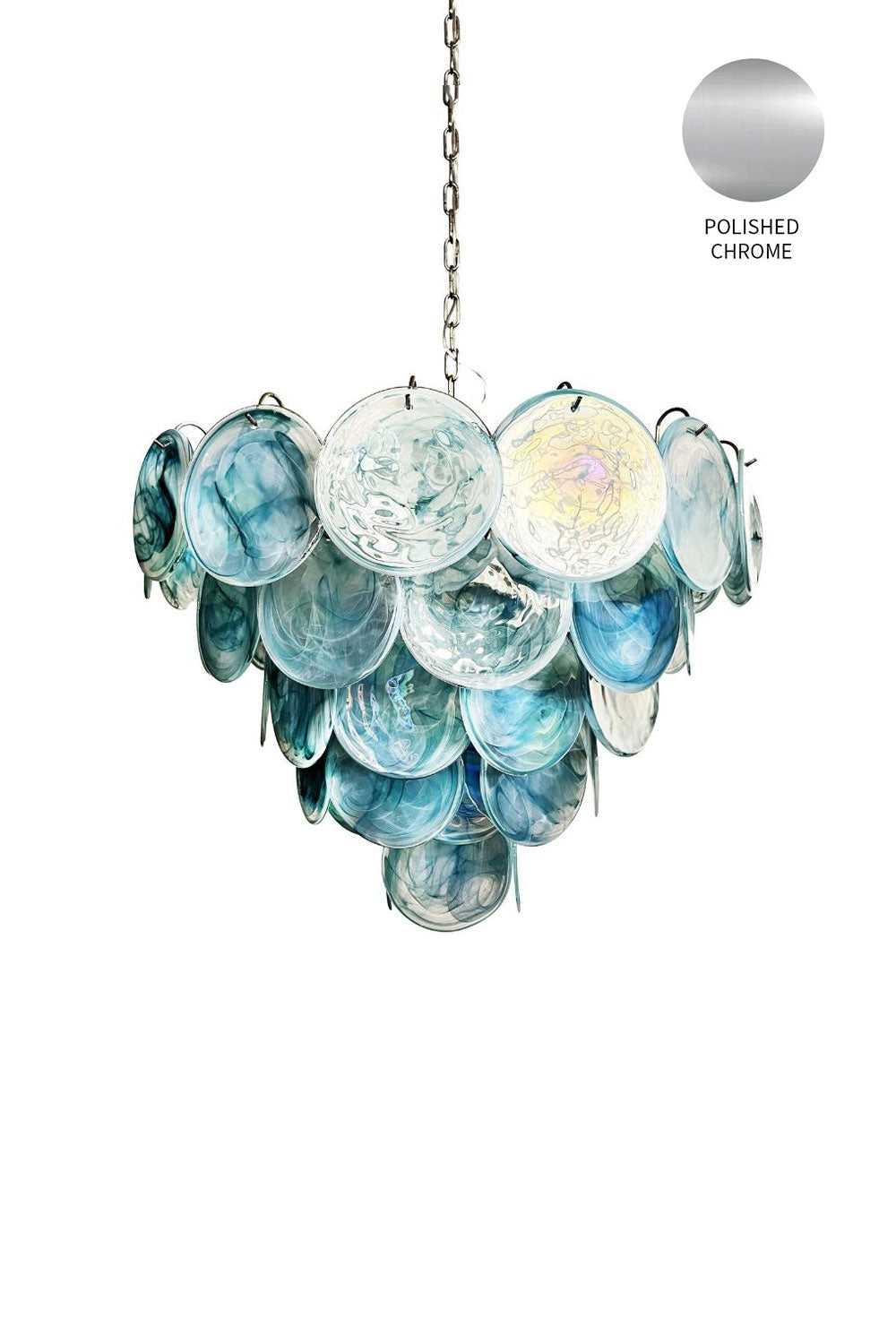 Blue Glass High Quality Art Iridescent Chandelier - view 22 | morylighting
