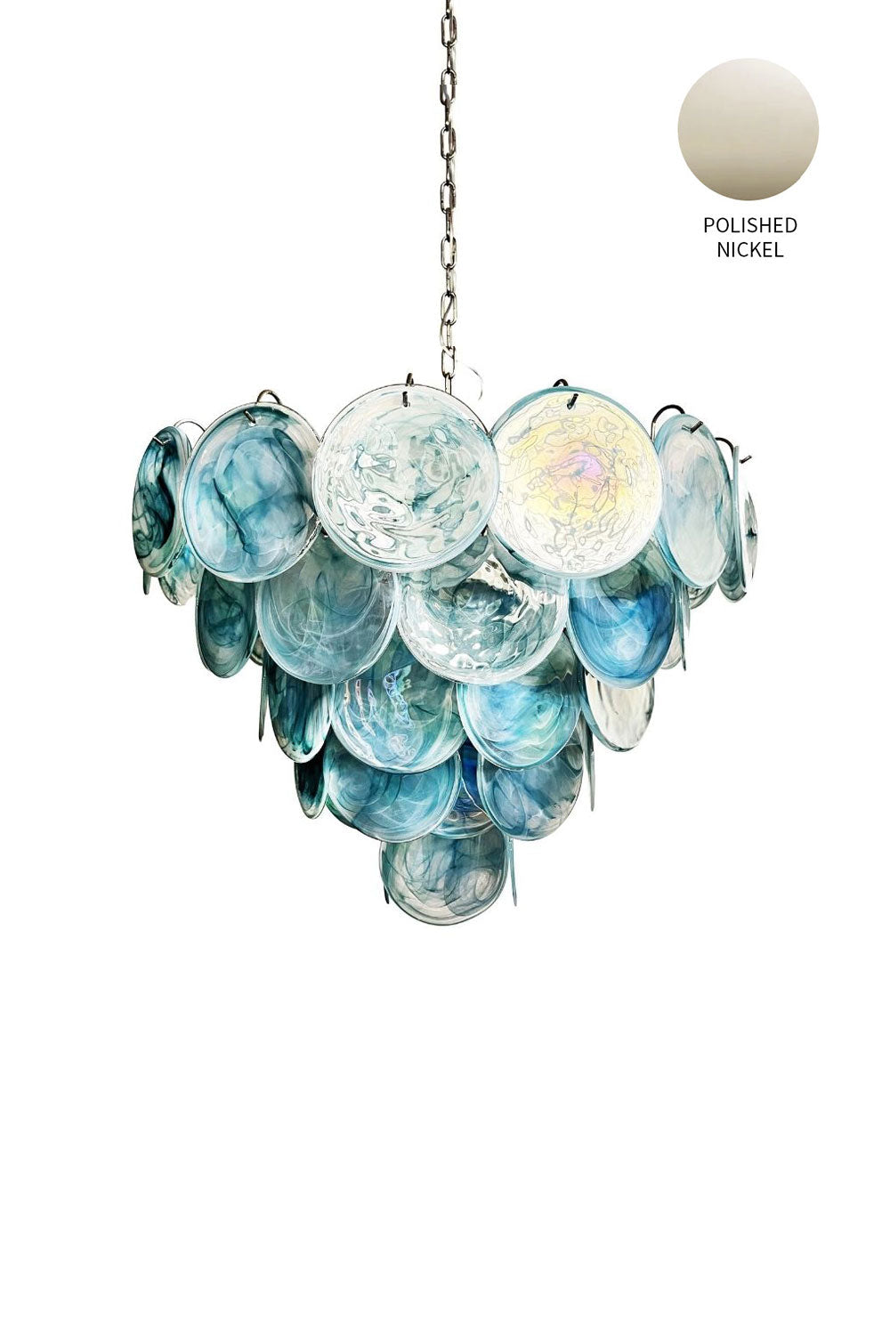 Blue Glass High Quality Art Iridescent Chandelier - view 23 | morylighting