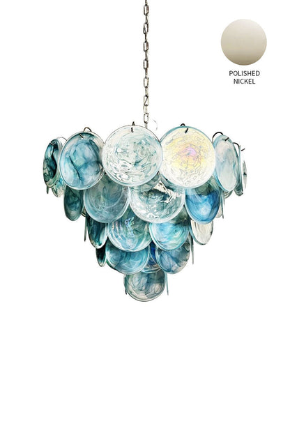 Blue Glass High Quality Art Iridescent Chandelier - view 23 | morylighting