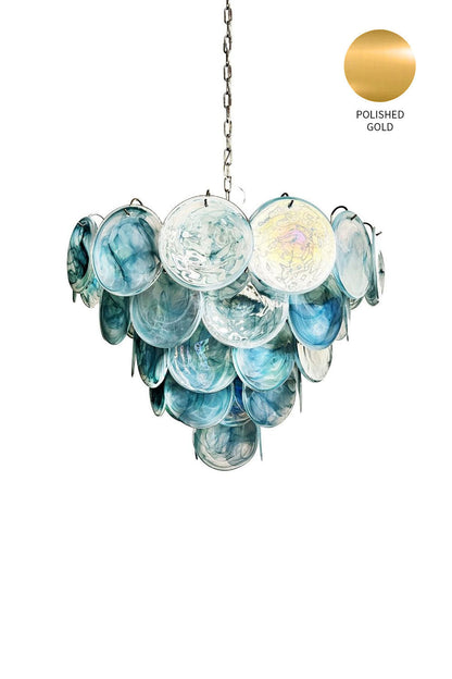 Blue Glass High Quality Art Iridescent Chandelier - view 24 | morylighting