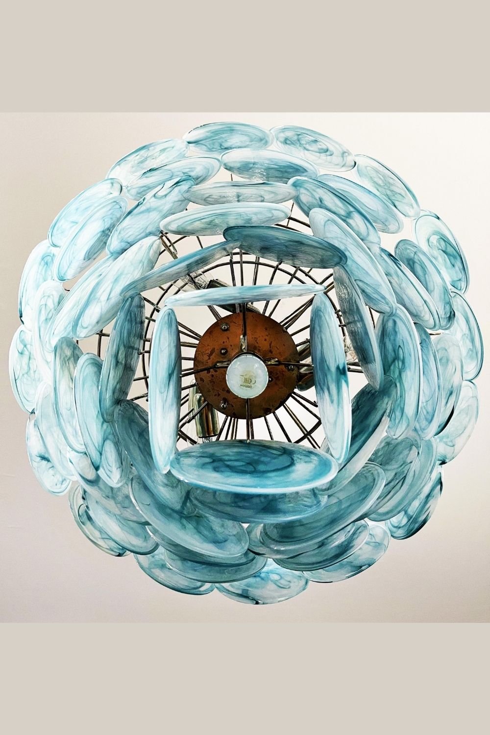 Blue Glass High Quality Art Iridescent Chandelier - view 21 | morylighting