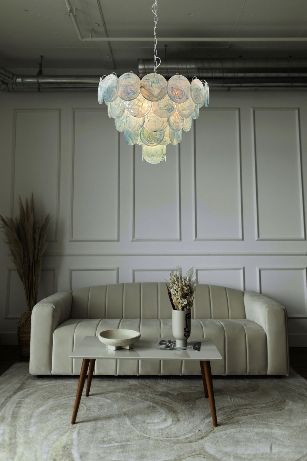 Blue Glass High Quality Art Iridescent Chandelier - view 14 | morylighting