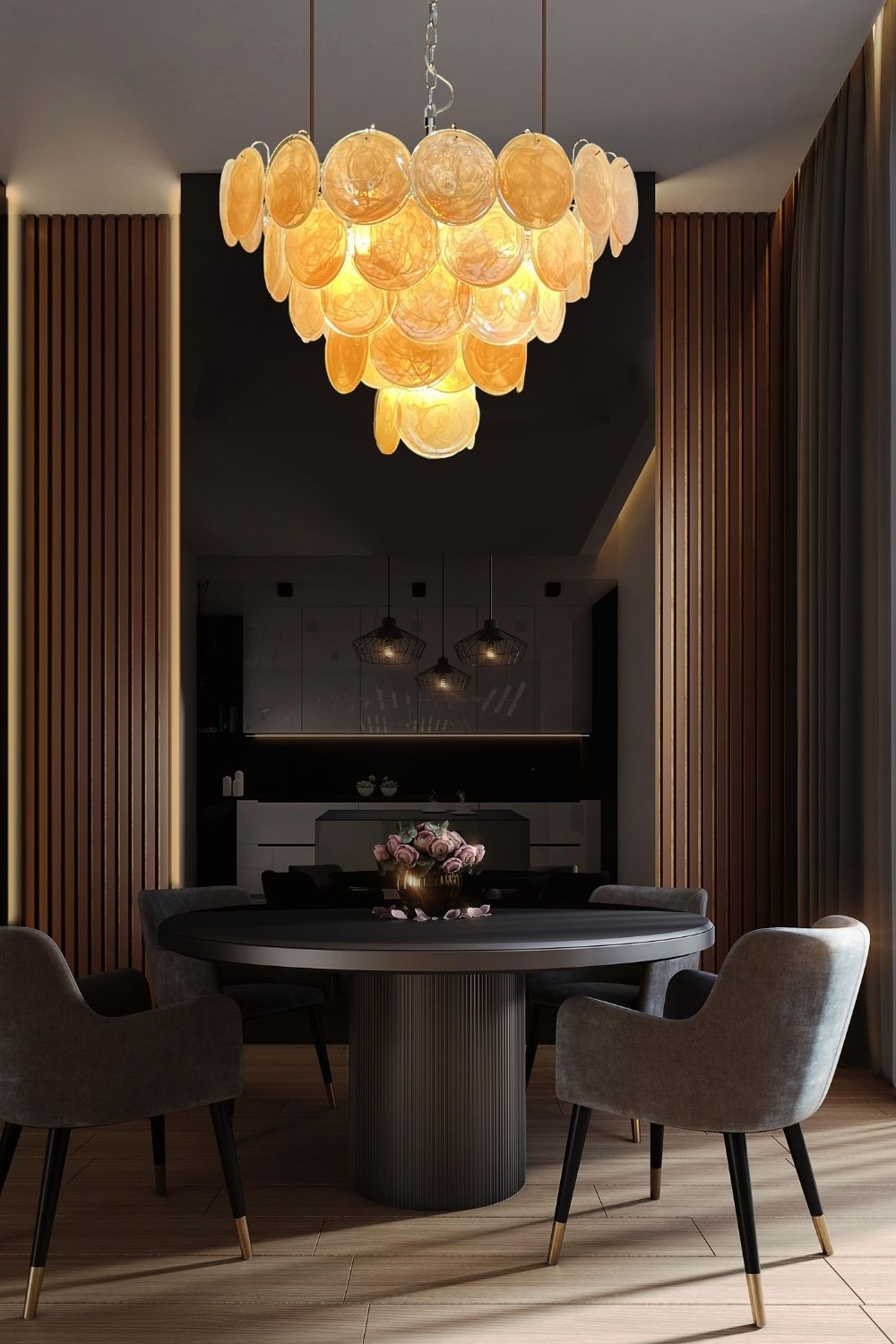 Gold Glass High Quality Art Iridescent Chandelier - view 10 | morylighting