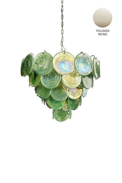 Green Glass High Quality Art Iridescent Chandelier - view 24 | morylighting