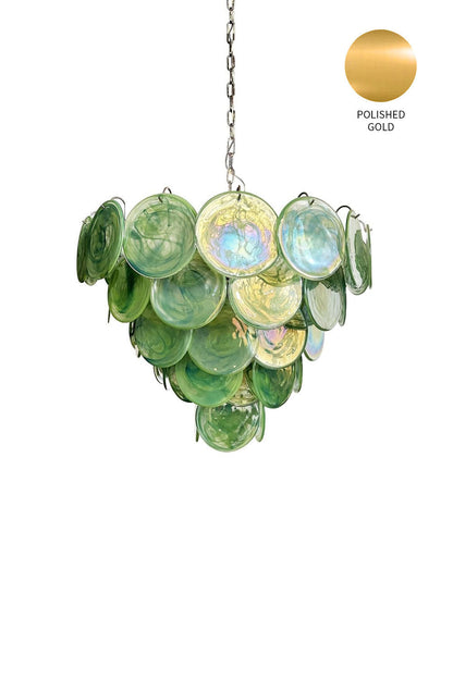 Green Glass High Quality Art Iridescent Chandelier - view 25 | morylighting