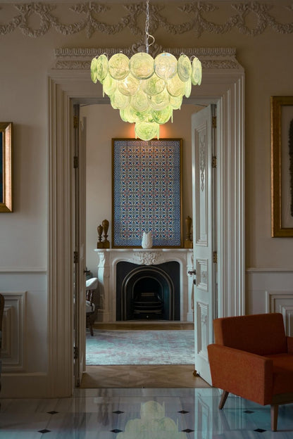 Green Glass High Quality Art Iridescent Chandelier - view 13 | morylighting