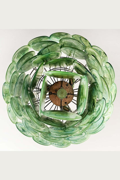 Green Glass High Quality Art Iridescent Chandelier - view 17 | morylighting