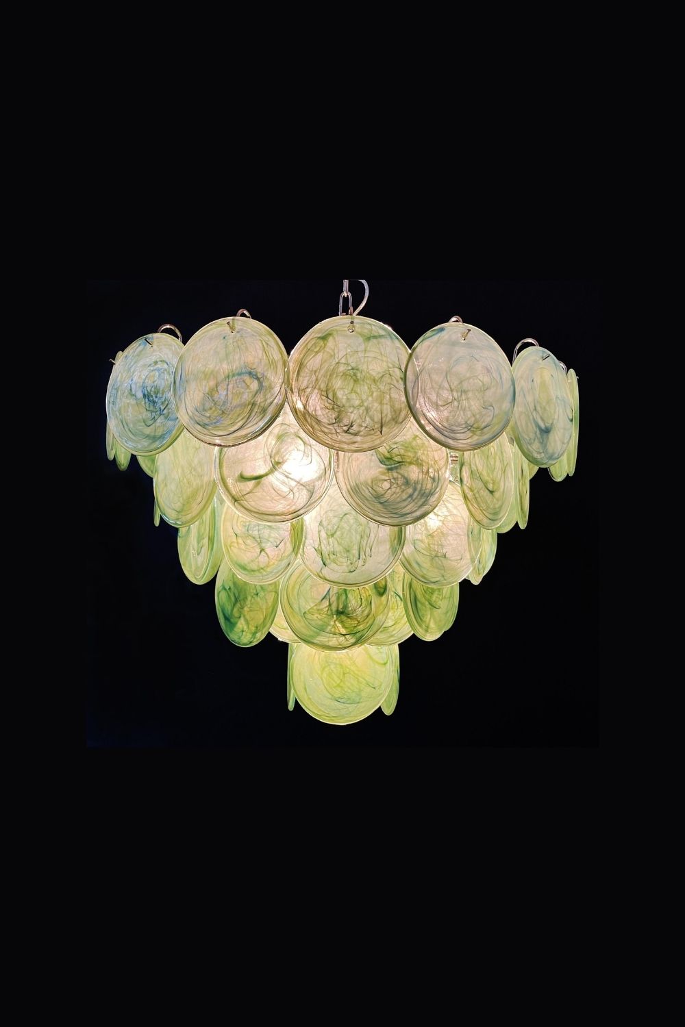 Green Glass High Quality Art Iridescent Chandelier - view 18 | morylighting