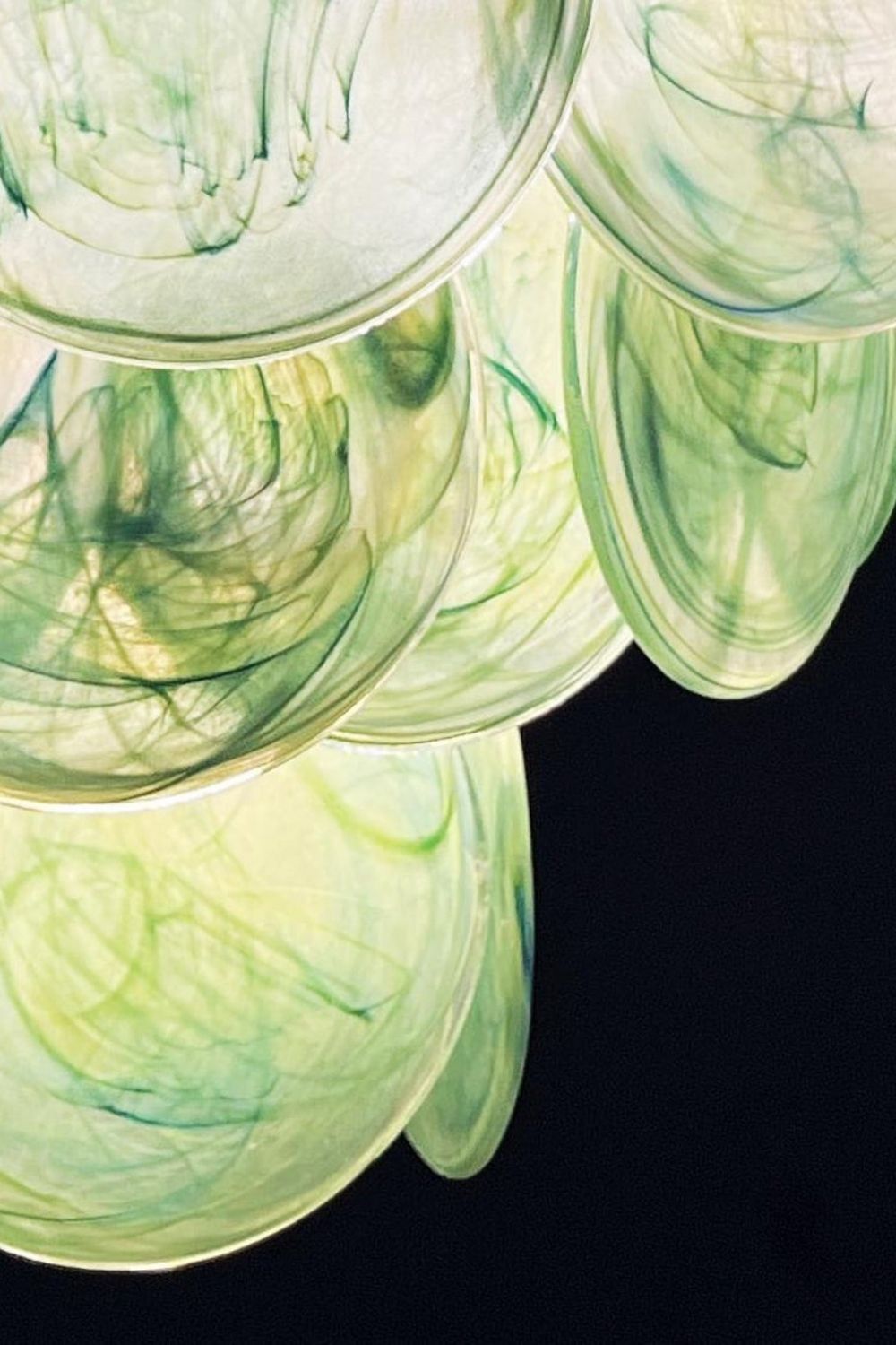 Green Glass High Quality Art Iridescent Chandelier - view 19 | morylighting