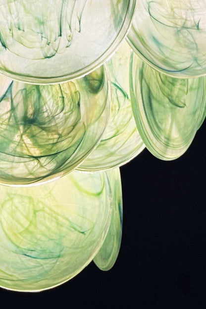 Green Glass High Quality Art Iridescent Chandelier - view 19 | morylighting