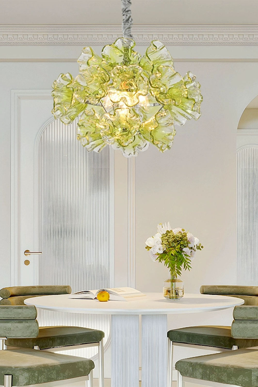 Art flower-shaped Glass Chandelier - view 3 | morylighting