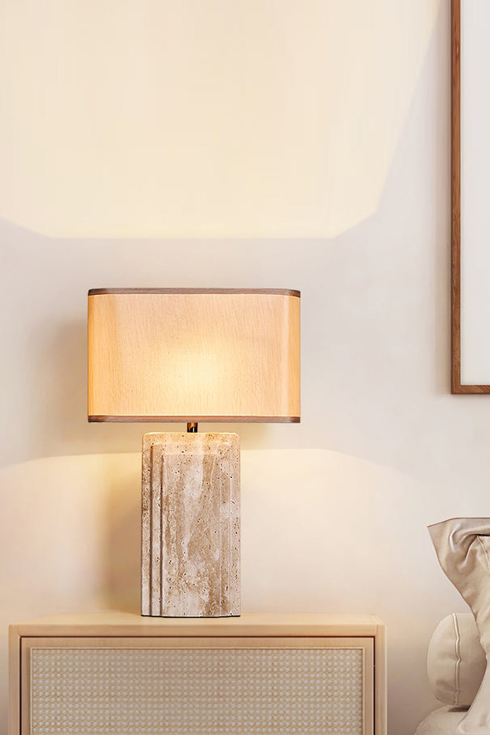 Natural Travertine Table Lamp - view 5 | morylighting