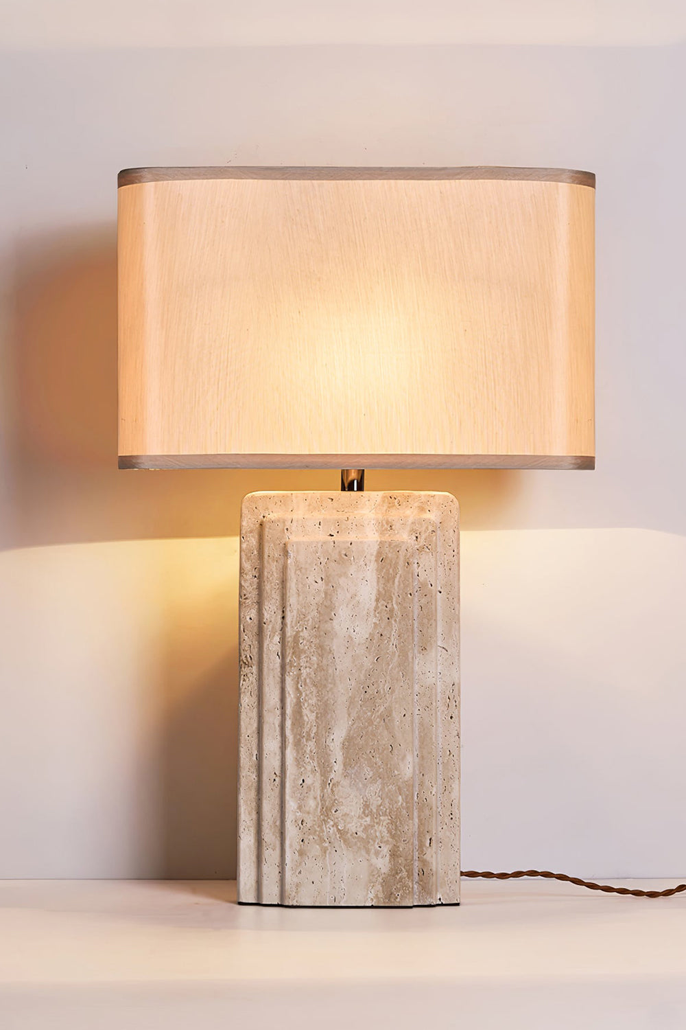 Natural Travertine Table Lamp - view 10 | morylighting