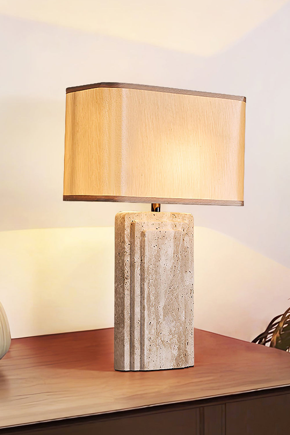 Natural Travertine Table Lamp - view 8 | morylighting