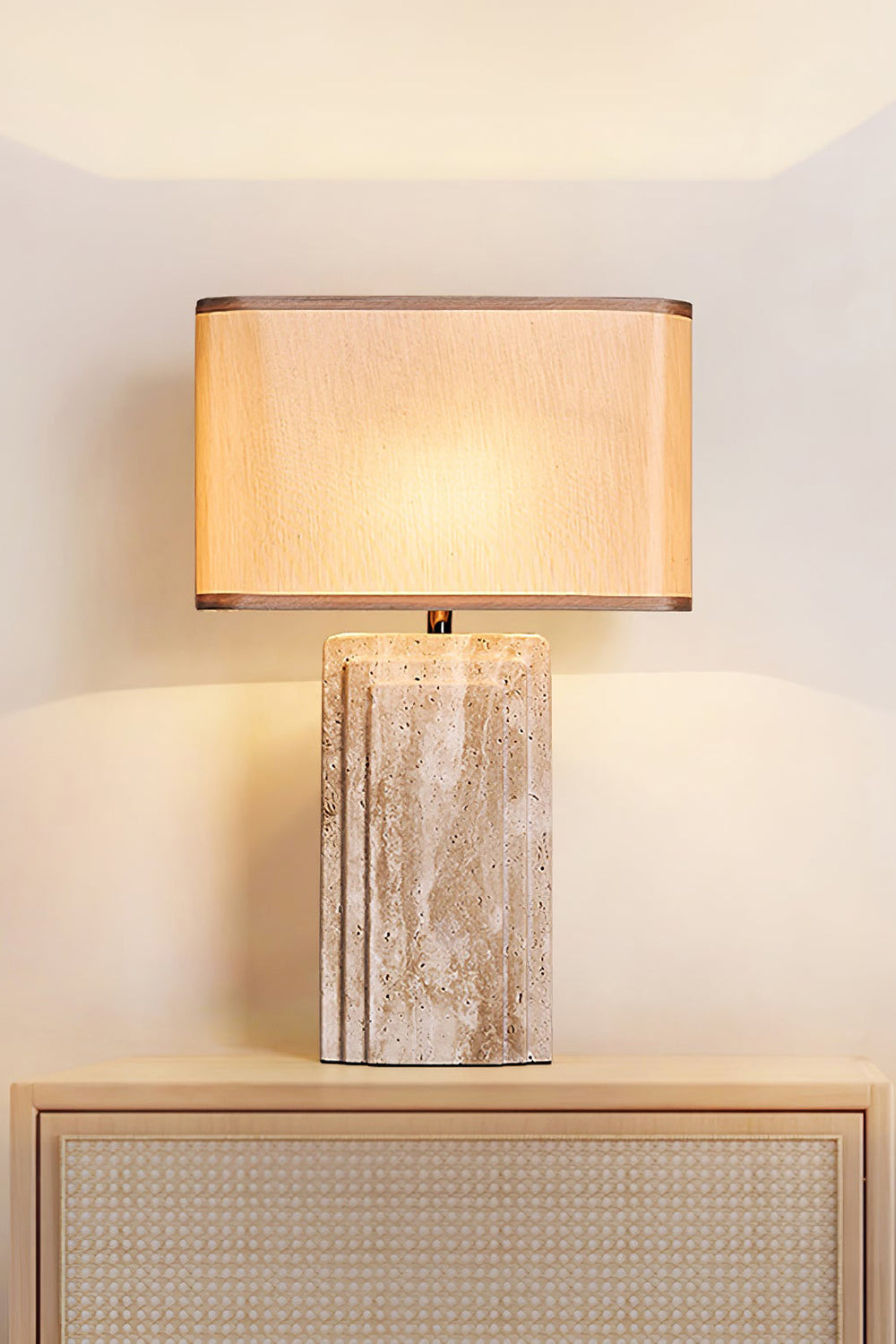 Natural Travertine Table Lamp - view 11 | morylighting