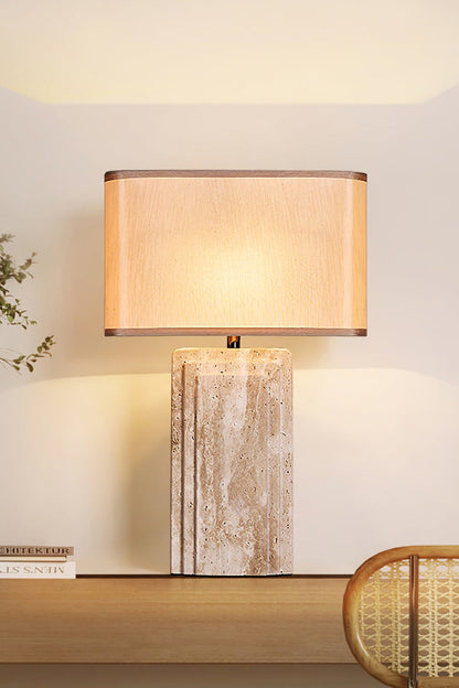 Natural Travertine Table Lamp - view 6 | morylighting