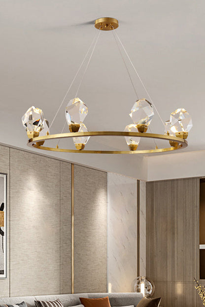 Brass Nicole Crystal Crown De Chandelier - view 2 | morylighting