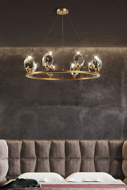 Brass Nicole Crystal Crown De Chandelier - view 10 | morylighting