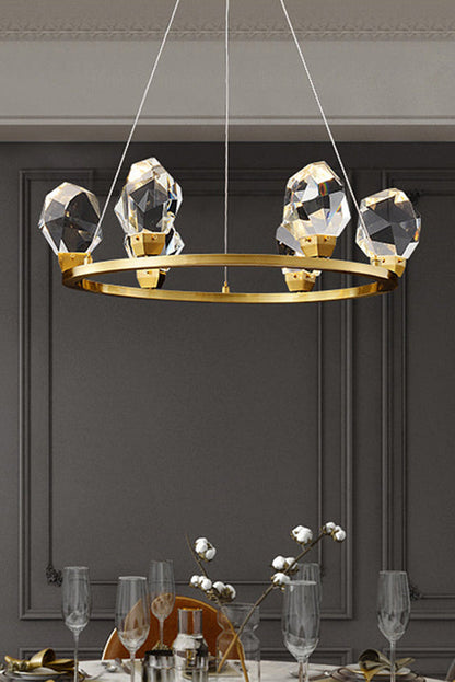Brass Nicole Crystal Crown De Chandelier - view 4 | morylighting