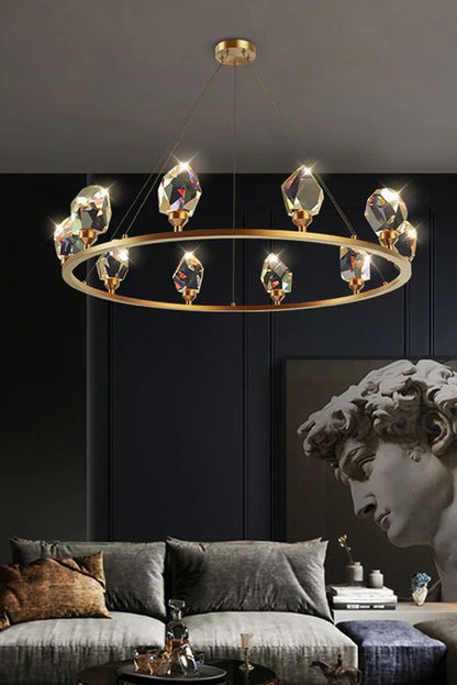 Brass Nicole Crystal Crown De Chandelier - view 5 | morylighting