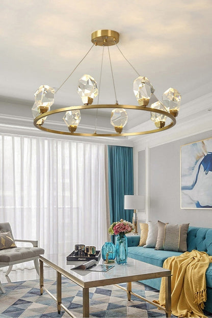 Brass Nicole Crystal Crown De Chandelier - view 6 | morylighting