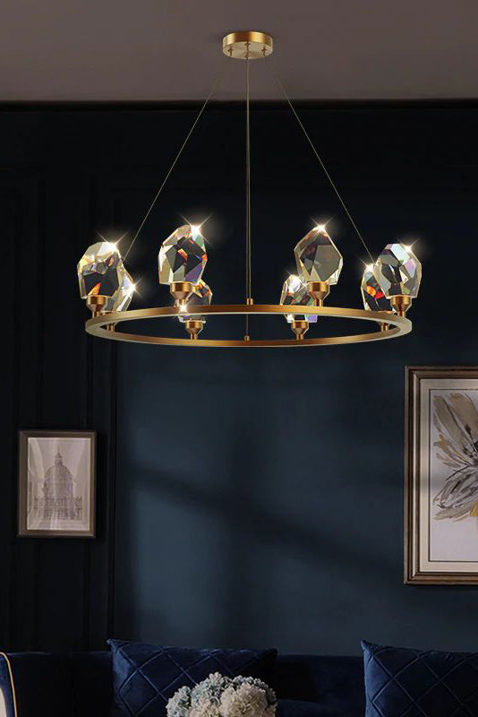 Brass Nicole Crystal Crown De Chandelier - view 7 | morylighting